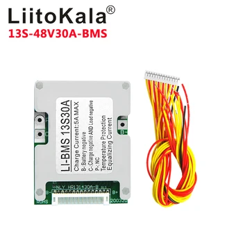 LiitoKala 13S 48V 30A Литий-ионный Аккумулятор 18650 BMS Печатная плата PCM Баланс Интегральных схем для Arduino