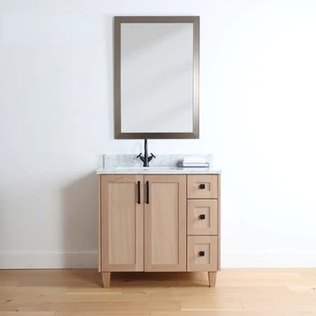 36-дюймовый Заводской напольный шкаф для раковины из массива Дерева, туалетный столик для ванной комнаты, Канада A220636
