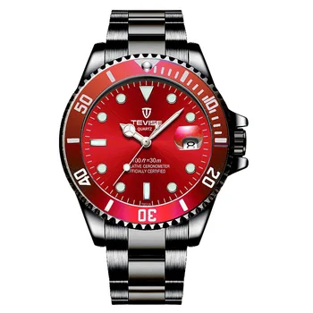 Роскошные мужские часы TEVISE с датой 2023, Водонепроницаемые модные кварцевые наручные часы из нержавеющей стали для мужчин, relogio masculino, Светящиеся